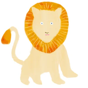 可愛らしいデフォルメされたライオンのイラスト