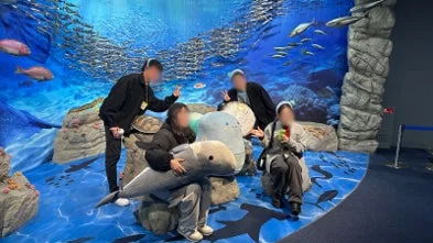 フォトスポットでの記念撮影