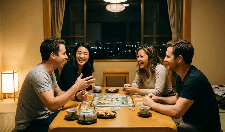 ボードゲームを囲んで楽しむ男女