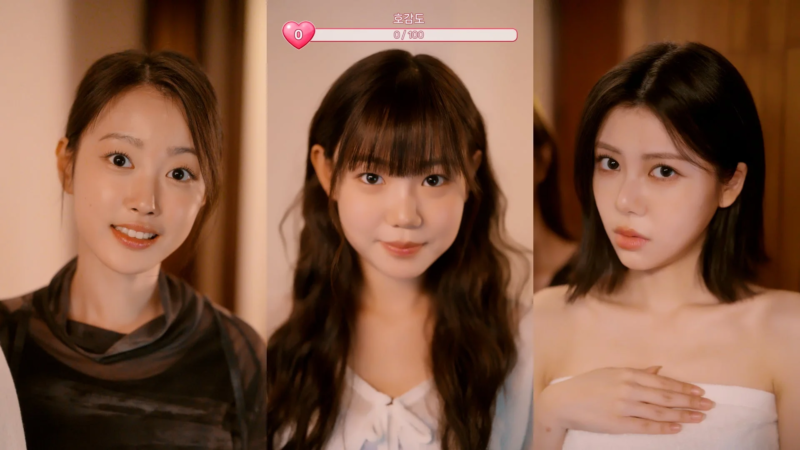 ヒロインたちと好感度メーター