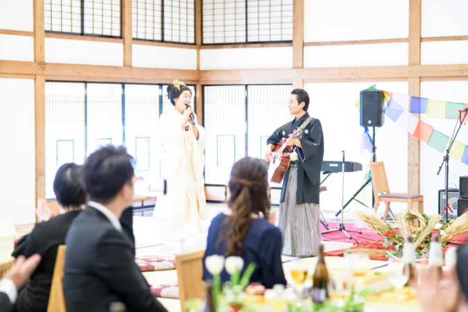 新郎新婦による演奏