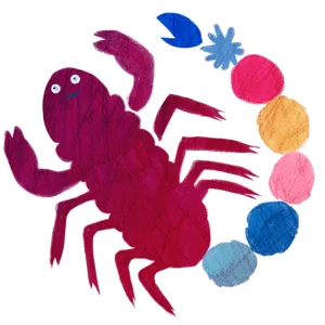 カラフルなボールでできた尾を持つ蠍のイラスト