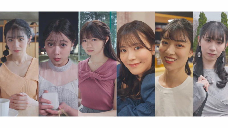 様々な表情の若い女性6人のポートレート