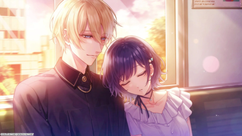 電車で寄り添う二人