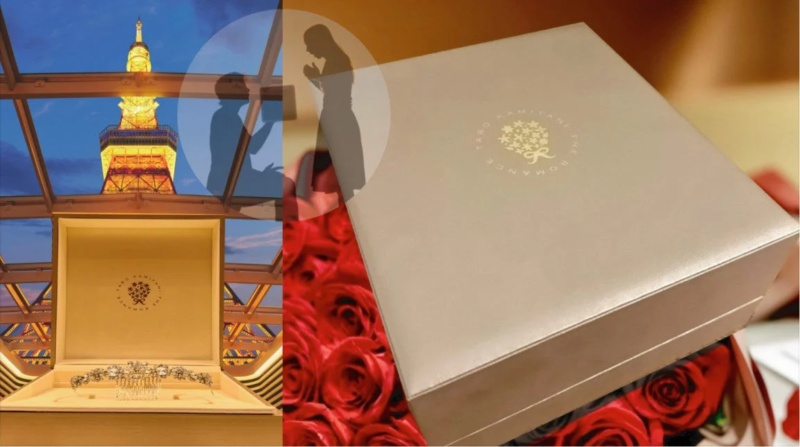 東京タワーを背景にしたプロポーズのイメージ