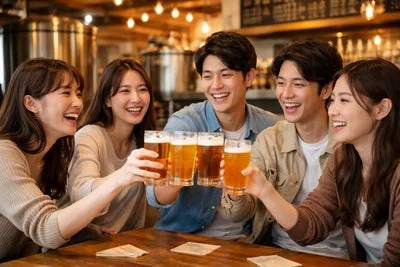乾杯する人々