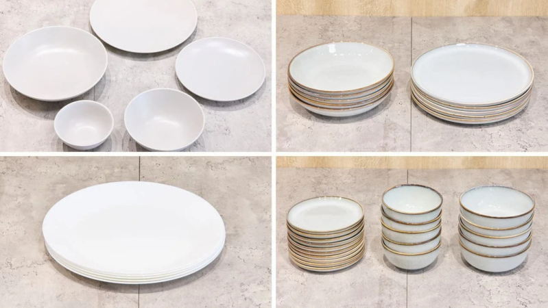 白い食器のコレクション