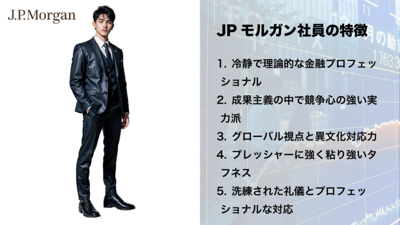 JPモルガン社員の特徴を説明するスライド