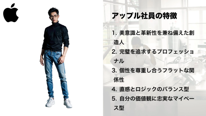 Appleのロゴと、スティーブ・ジョブズを彷彿とさせる男性のポートレート