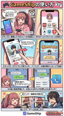 GameShipの使い方 ゲームパートナーを見つけるのが簡単になった!