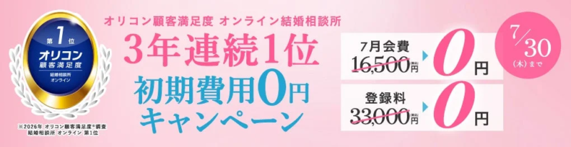 初期費用、7月会費、登録料が0円になるキャンペーン