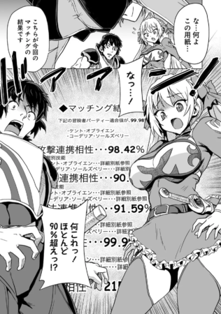 冒険者パーティー適合値が99.98%の結果