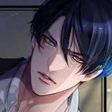クールで真剣な表情をした黒髪の男性のアニメ風イラスト